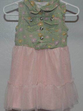 Girl's 24M Floral & Pink Tulle Dress Young Hearts